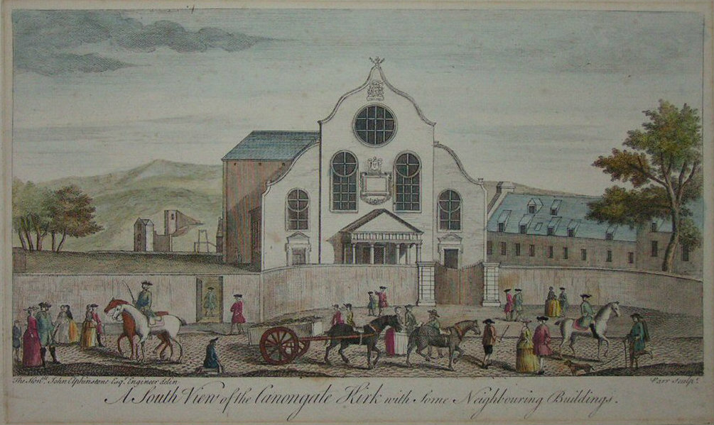 Print - A South View of the Canongate Kirk with Some Neighbouring Buildings - 
